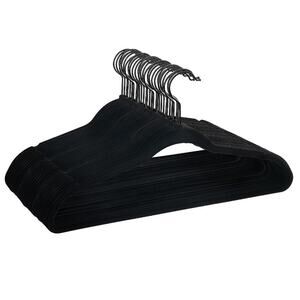 Better Homes & Gardens Non-Slip Velvet Adult Clothing Hangers, 30 Pack, Black,